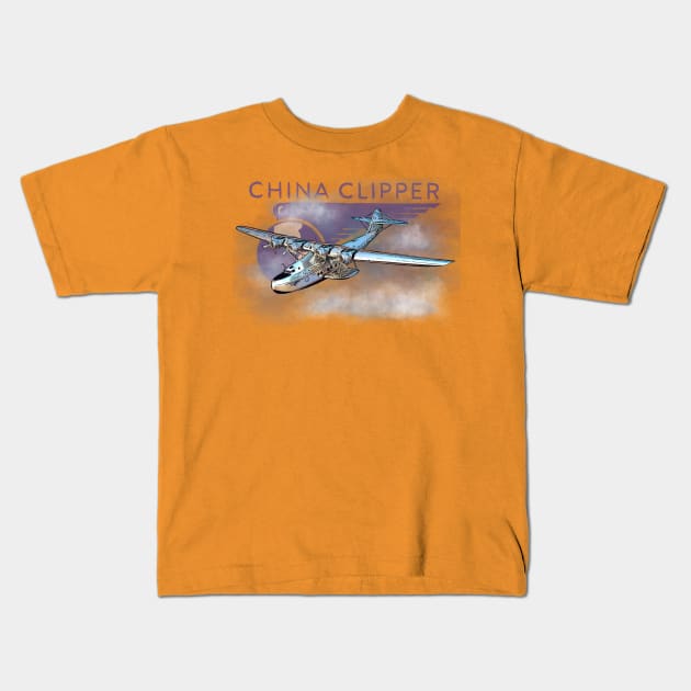 Martin M-130 - Clipper Kids T-Shirt by OutPsyder